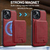 For iPhone 13 mini LC.IMEEKE L3 Series Detachable RFID Card Bag Magsafe Phone Case(Red)