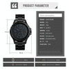 Skmei 1513 Fashion Trendy Steel Band Quartz Watch Mens Waterproof Leisure Watch(Black)