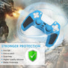 For Sony PS5 Splicing Color Silicone Gamepad Protective Case with Rocker Caps(Blue Black)