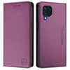 For Samsung Galaxy M32 4G Global / M22 RC01 Dual-Folded Magnetic Suction RFID Leather Phone Case(Violet)