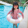 Thickened Children Swimming Ring Inflatable Underarm Ring 75cm(Striped Pink)