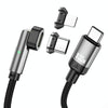 ENKAY 2 in 1 PD 100W / 27W 180 Degrees Rotation Magnetic Type-C / 8 Pin Fast Charging Data Cable with LED Light, Length:1m