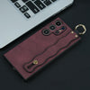 For Samsung Galaxy S23 Ultra 5G Wavy Wristband Bracket TPU Phone Case(Wine Red)