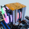 EVESKY 600 Desktop Computer 4 Copper Tube Mute CPU Cooling Fan, Color: No Light Three Fans