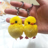 2 PCS Duckling Pendant Water Mink Chick Keychain Real Hair Pendant Bag Accessories Small Jewelry(Mink Hair)