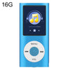 1.8 inch TFT Screen Metal MP4 Player With 16G TF Card+Earphone+Cable(Blue)
