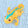 3 PCS Bathroom Playing Toys Baby Bathing Water Dolls On The Chain Swimming Bears And Lizards For Children(Yellow Lizard)