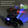 HG-884 Spray Deformation Dinosaur Fighting Vehicle Light Music Automatic Rotating Children Toys(Green)