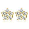 S925 Sterling Silver Mini Flower Ear Stud Women Earrings(Gold)