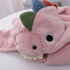 C0215 Adult Dinosaur Cartoon Velvet Hat Thickened Warm Scarf Hat, Size: One Size(Beige)
