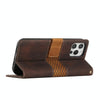 For iPhone 14 Plus Grid Stitching Leather Phone Case with Lanyard(Brown)