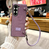 For Samsung Galaxy Z Fold6 5G Comfortable Short Plush Full Coverage Phone Case with Wrist Strap(Purple)