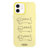 For iPhone 12 Skin Feeling Jelly TPU Hybrid PC Phone Case(Animal Lines Yellow)
