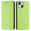 For iPhone 14 / 13 RC01 Dual-Folded Magnetic Suction RFID Leather Phone Case(Grass Green)