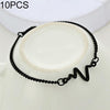 10 PCS Simple Personality Bileklik Ecg Figure Lightning Bracelet Couple Heartbeat Frequency Bracelet