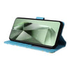 For Samsung Galaxy S24 FE 5G Marble Bronzing Stitching Leather Phone Case(Blue)