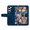For Samsung Galaxy S23 5G Floral Pattern Leather Phone Case with Lanyard(Dark Blue)