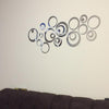 Wall Clock 3D Three-dimensional Acrylic Fashion Mirror Wall Stickers Clock DIY Circle Combination Decorative Clock(Silver)