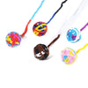 5 Colourful Woollen Cat Balls with Bell, 6cm
