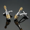 Men Clover Rose Pattern Cufflinks, Color: Gold Silver Bottle