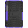 For Samsung Galaxy Tab S8 / Galaxy Tab S7 T870 / T875 Tire Texture Shockproof TPU+PC Protective Case with Holder(Purple)