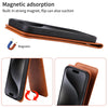 For iPhone 15 Magnetic Vertical Flip Leather Phone Case(Brown)