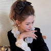 B640 Satin Bow Hair Accessory Sweet Ponytail Hair Clip(Beige)