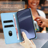 For Samsung Galaxy S20 Embossed Multi-functional Wallet Retro Leather Phone Case(Light Blue)