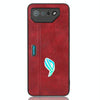 For Asus ROG Phone 7 Cow Pattern Sewing Skin PC + PU + TPU Phone Case(Red)
