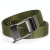 AWMN Men Nylon Cutout Automatic Buckle Toothless Belt, Length: 120cm(Army Green)