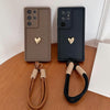 For Samsung Galaxy S24+ 5G Solid Color 3D Love TPU Phone Case with Lanyard(Black)