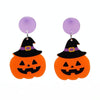 Halloween Acrylic Earrings Personality Festive Jewelry, Style: E000166 Black Hat