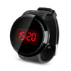 Touch Screen Unisex LED Digital Watch Wristwatch Timepiece Silicon Strap ( Black )(Black)