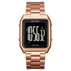 SKMEI 1879 Square Large Screen Men Steel Belt Multi-function EL Luminous Watch, Color: Rose Gold