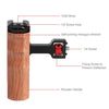 PULUZ 1/4 inch Screw Universal Camera Wooden Side Handle with Cold Shoe Mount for Camera Cage Stabilizer(Black)