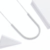 S925 Sterling Silver Simple Shine Clavicle Chain Women Nacklace Jewelry
