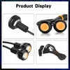 10pcs 23mm 1.5W DC12V Motorcycle Eagle Eye Light Double Lens Strobe Light(Yellow Light)