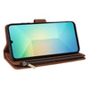 For Samsung Galaxy A06 4G Multifunctional Frosted Zipper Wallet Leather Phone Case(Coffee)