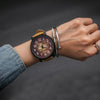 Waterproof Retro PU Leather Strap Quartz Watch(Coffee Band Wooden Dial)