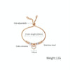 OPK 1022 Titanium Steel Heart Zirconia Bracelet, Color: Rose Gold