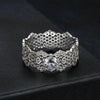 MSR061 S925 Sterling Silver Lace Hollow Moissanite Ring(6)