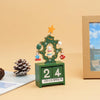 Children Toy Christmas Gift Wooden Calendar Christmas Eve Desktop Ornament, Style: Calendar Tree Green