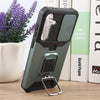 For Samsung Galaxy S24 FE 5G Camera Shield Card Slot PC Hybrid TPU Phone Case(Dark Green)