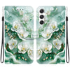 For Samsung Galaxy S23 FE 5G Crystal Texture Colored Drawing Leather Phone Case(Jade Flowers)