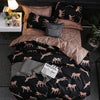Luxury Bedding Black Marble Pattern Set Sanded Printed Quilt Cover Pillowcase, Size:200x230cm(Wild)