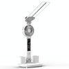 Rechargeable 2000mAh Double Head Lighting LED Fan Desk Lamp with Pen Holder & Clock