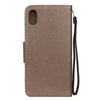For iPhone XR Embossed Butterfly Pattern Horizontal Flip Leather Case with Card Slot & Holder & Wallet & Lanyard (Grey)