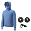 Men Summer Cooling Air-Conditioning Clothes Jacket Include 2 5V Portable Fans, Size: M(Blue)