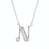 Women Fashion S925 Sterling Silver English Alphabet Pendant Necklace, Style:N