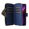 For iPhone 13 Pro Nine-card Slots Zipper Wallet Bag Leather Phone Case(Blue)